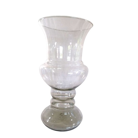 Vintage Hand Blown Clear Glass Large 15"Tall x 8"Topx7" Base Decorative - Picture 3 of 9